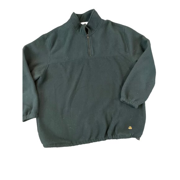 Vintage Brooks Brothers Forest Green Pullover 1/4 Zip Fleece Shirt Sz XL - Picture 1 of 10